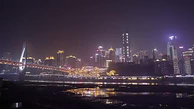 重庆城市延时洪崖洞北滨路视频的预览图